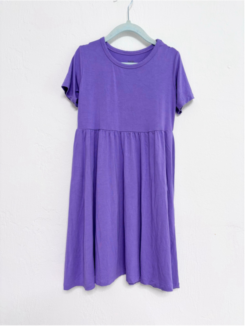Girls Birdie Bean Bamboo Casual Dress Size 7 Purple